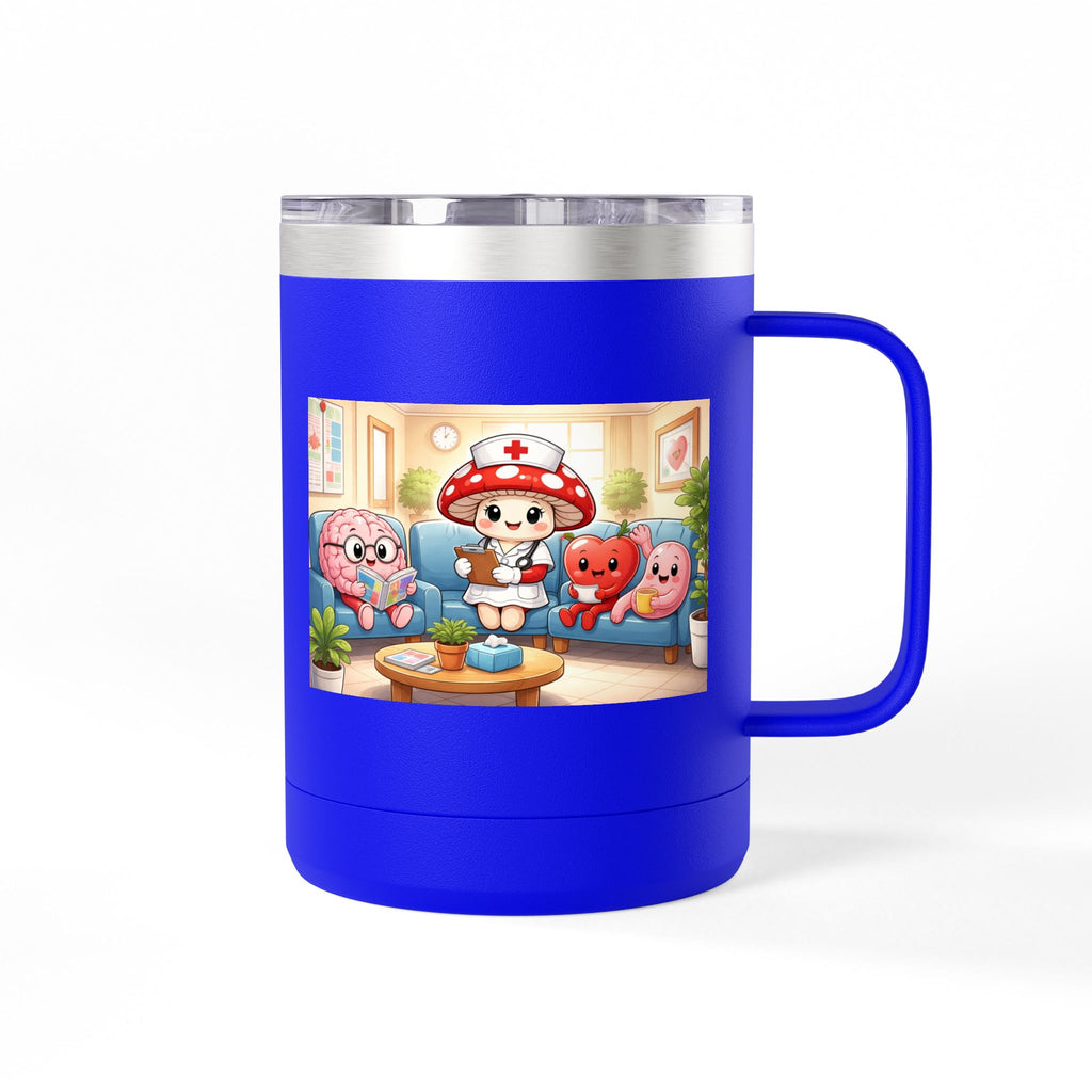 Cute Nurse Mushroom with Heart Friends Coffee Tumbler