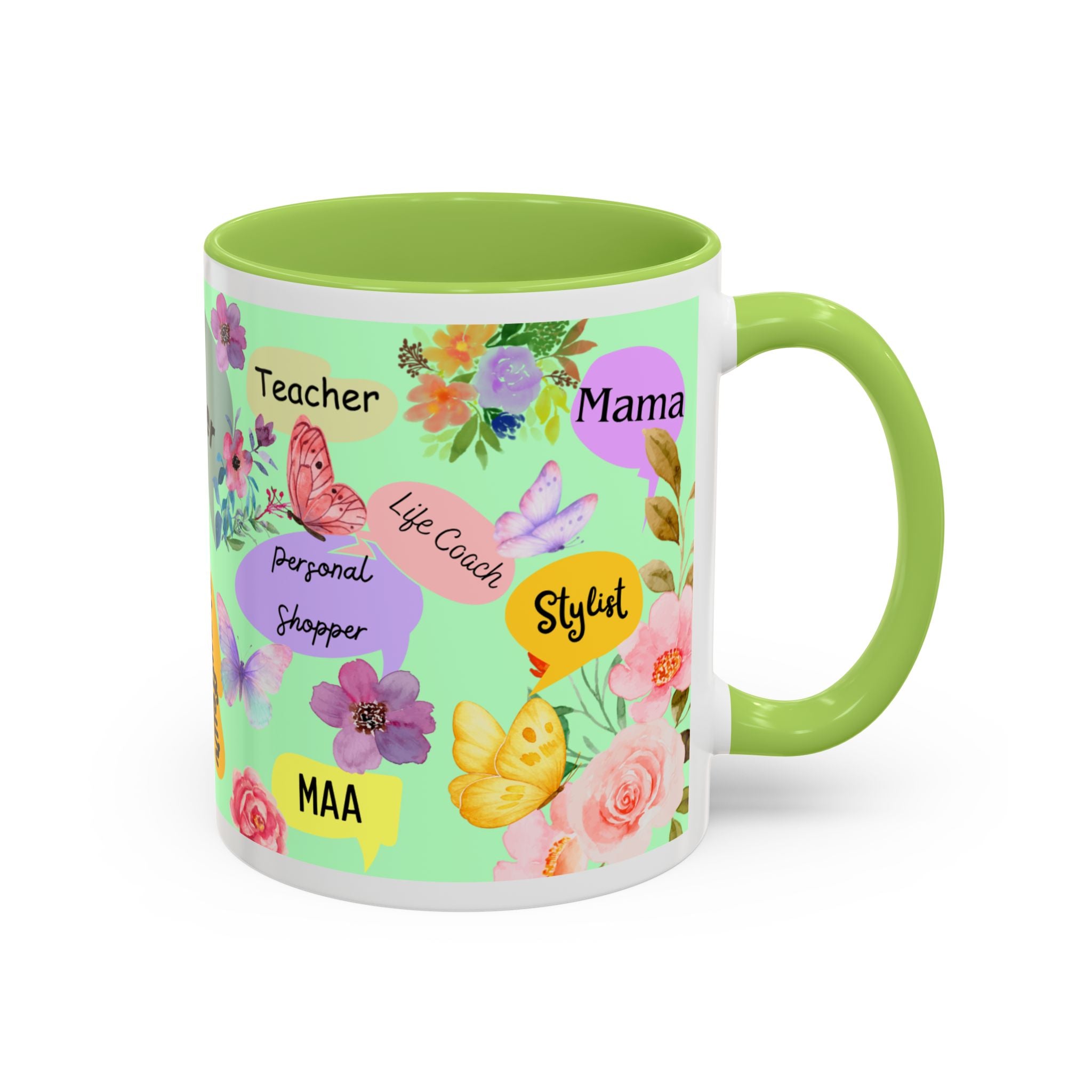 Mom the.... Accent Coffee Mug — Floral Butterfly Gifts for Moms (11/15oz)