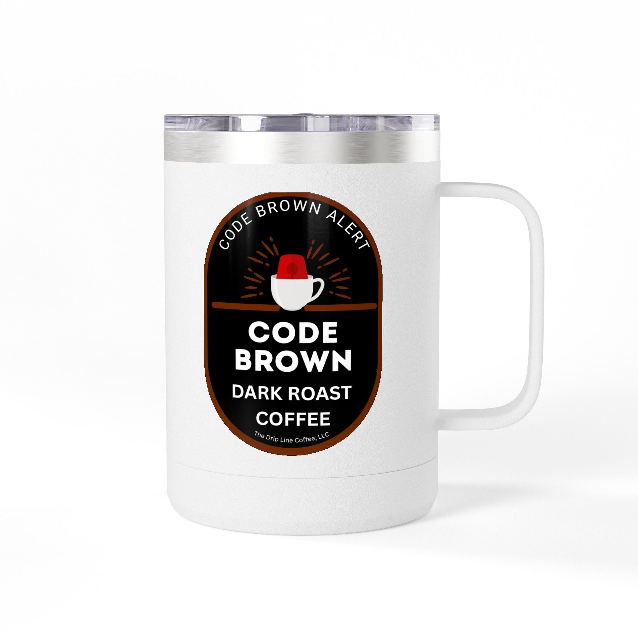 Code Brown Dark Roast Coffee Tumbler — 15oz Insulated Mug
