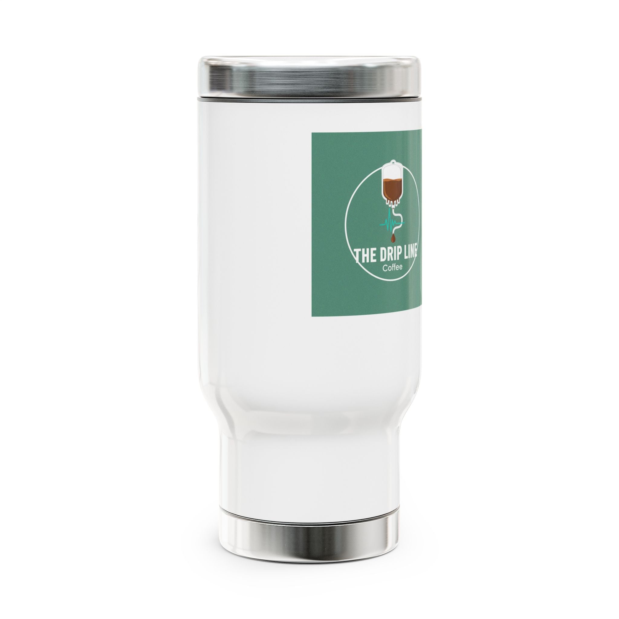 The Drip Line Coffee 14oz Stainless Steel Travel Mug with Handle