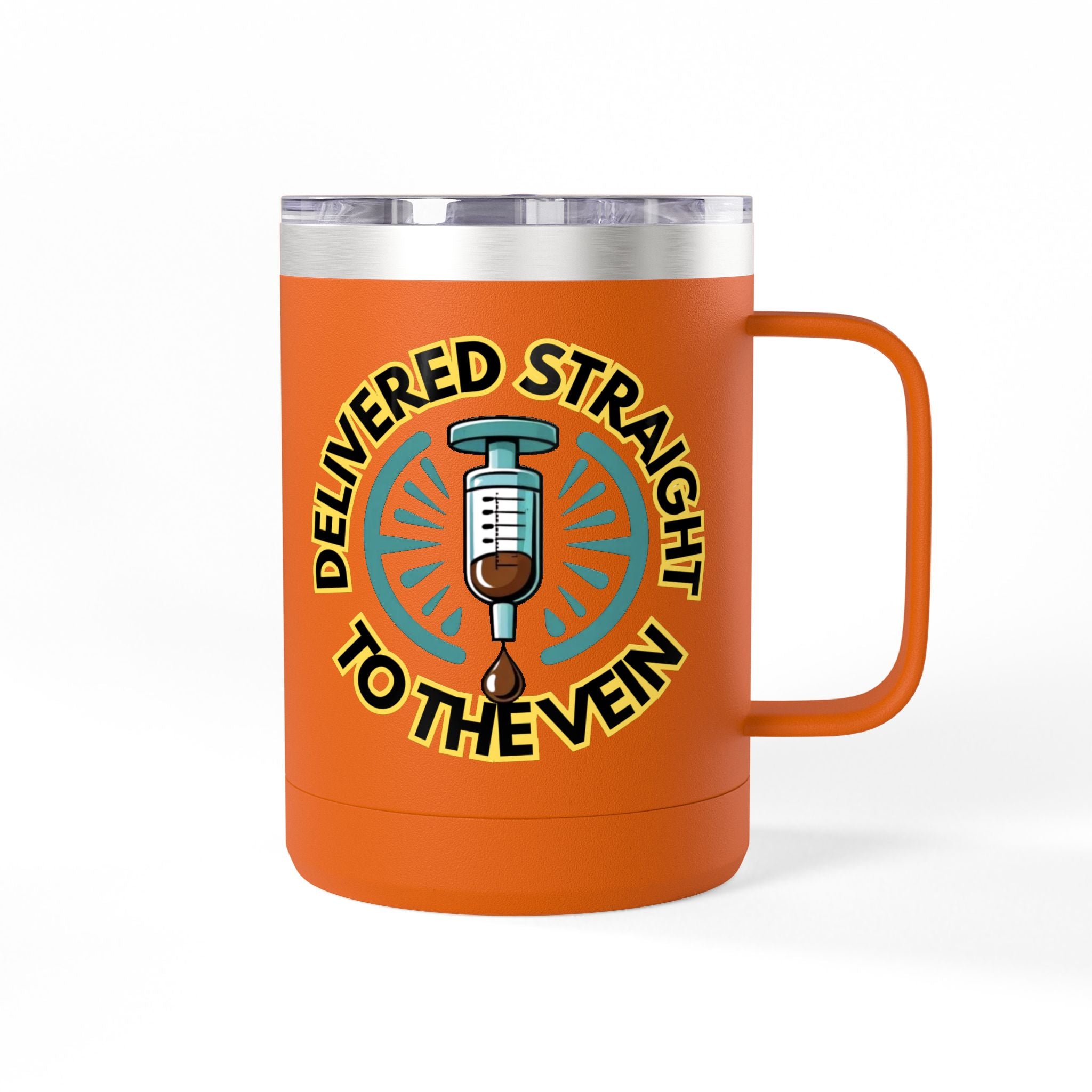 Delivered Straight to the Vein Insulated 15oz Travel Mug