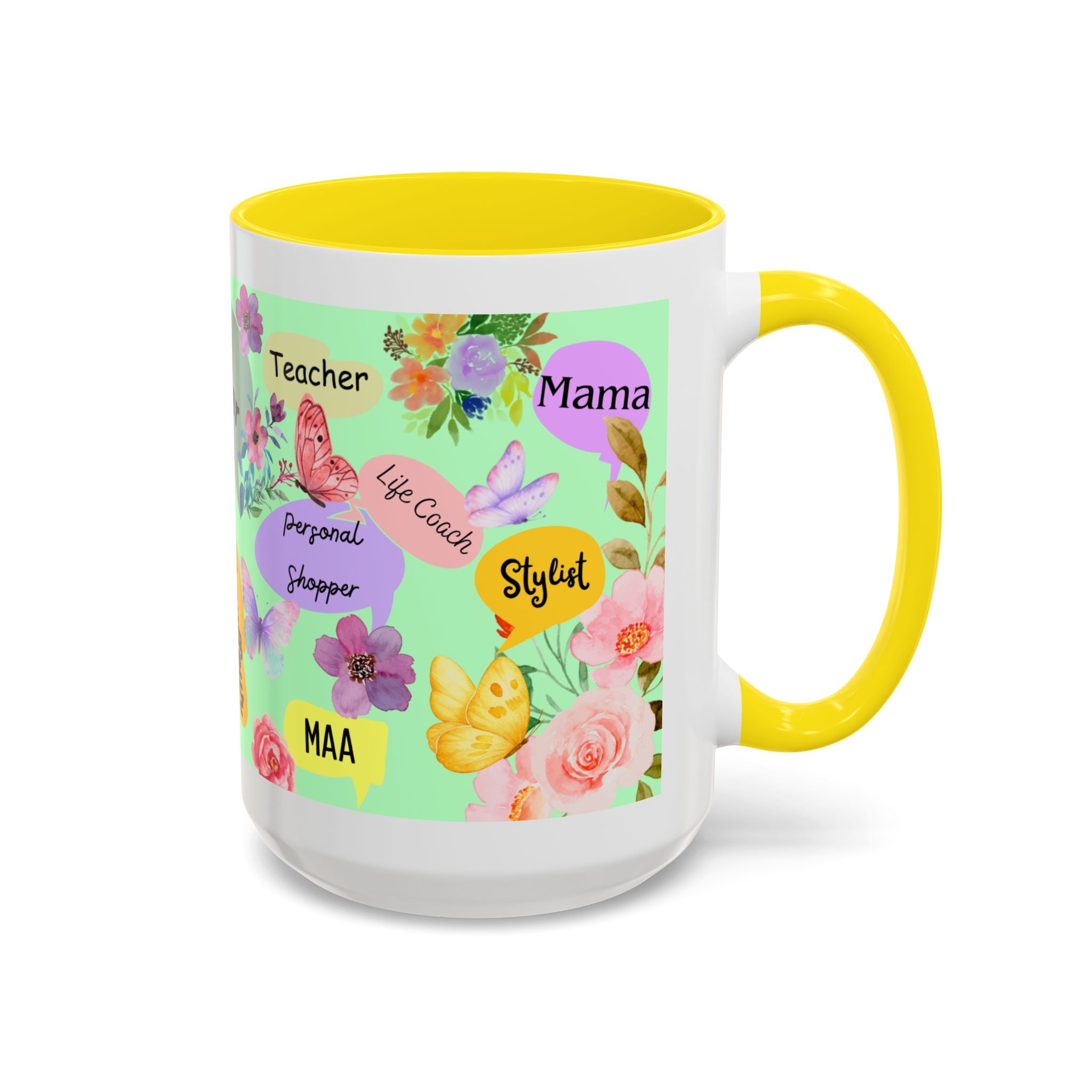 Mom the.... Accent Coffee Mug — Floral Butterfly Gifts for Moms (11/15oz)