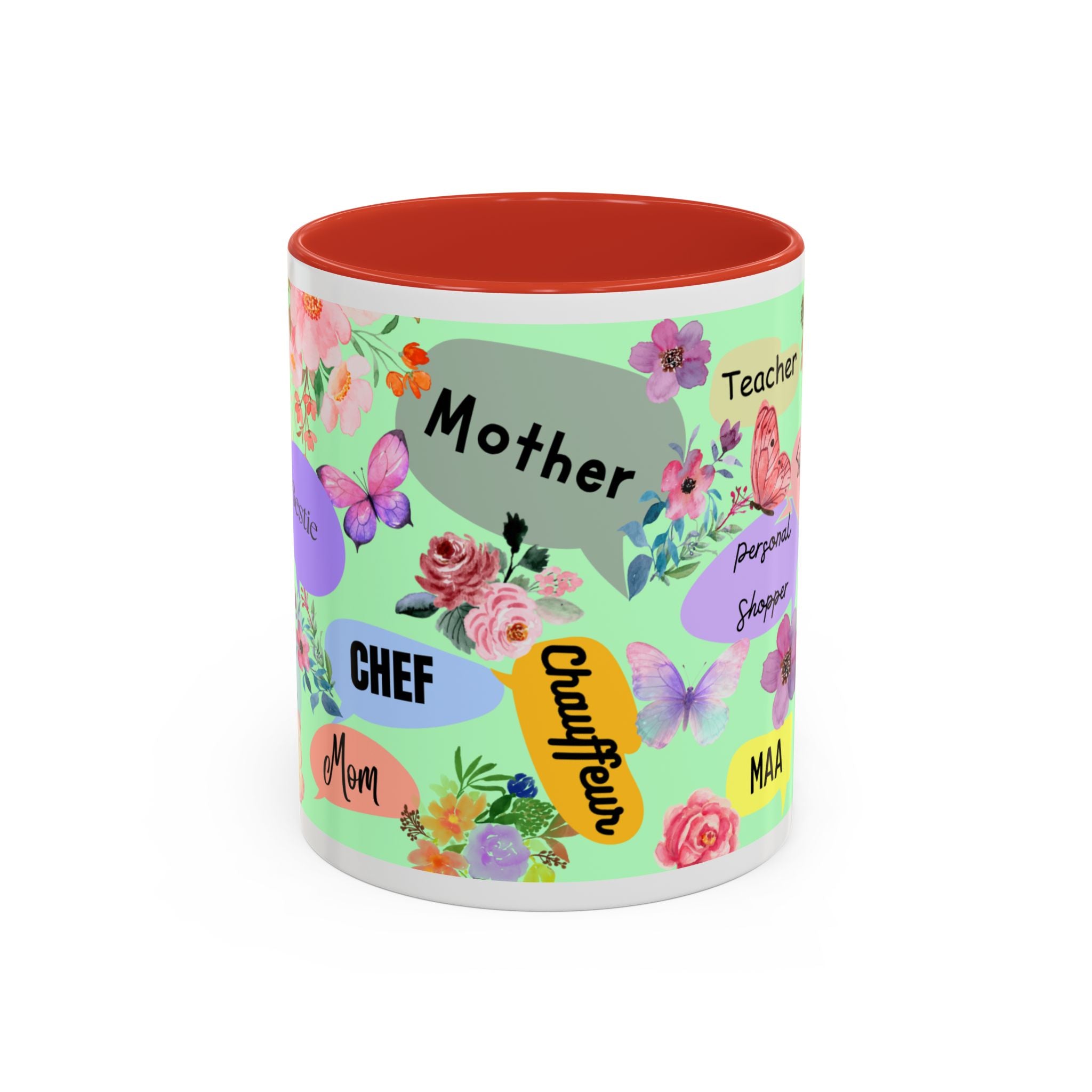 Mom the.... Accent Coffee Mug — Floral Butterfly Gifts for Moms (11/15oz)