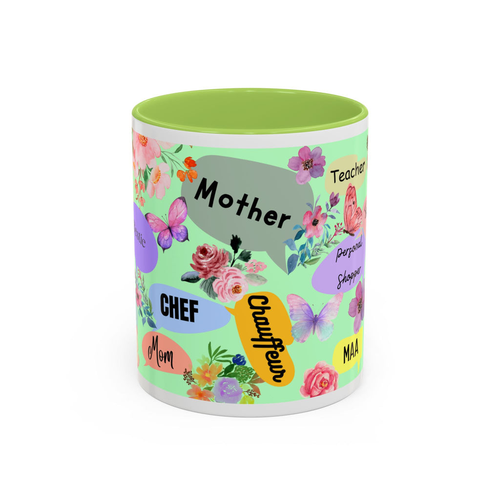 Mom the.... Accent Coffee Mug — Floral Butterfly Gifts for Moms (11/15oz)