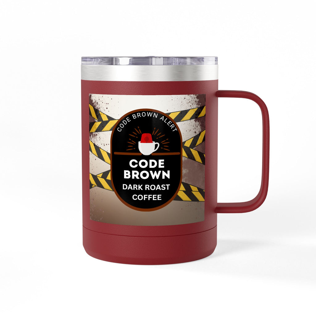 Coffee Mug — Code Brown Dark Roast 15oz Travel Tumbler
