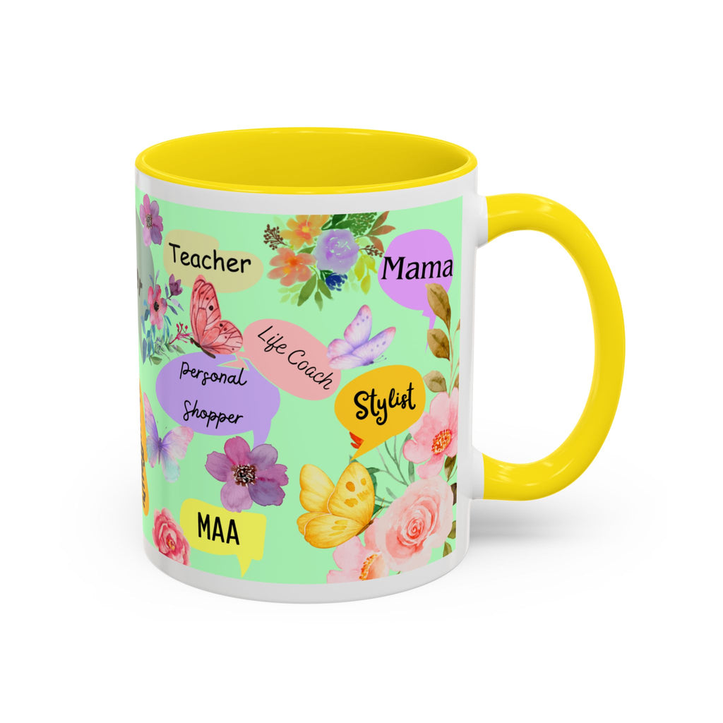 Mom the.... Accent Coffee Mug — Floral Butterfly Gifts for Moms (11/15oz)