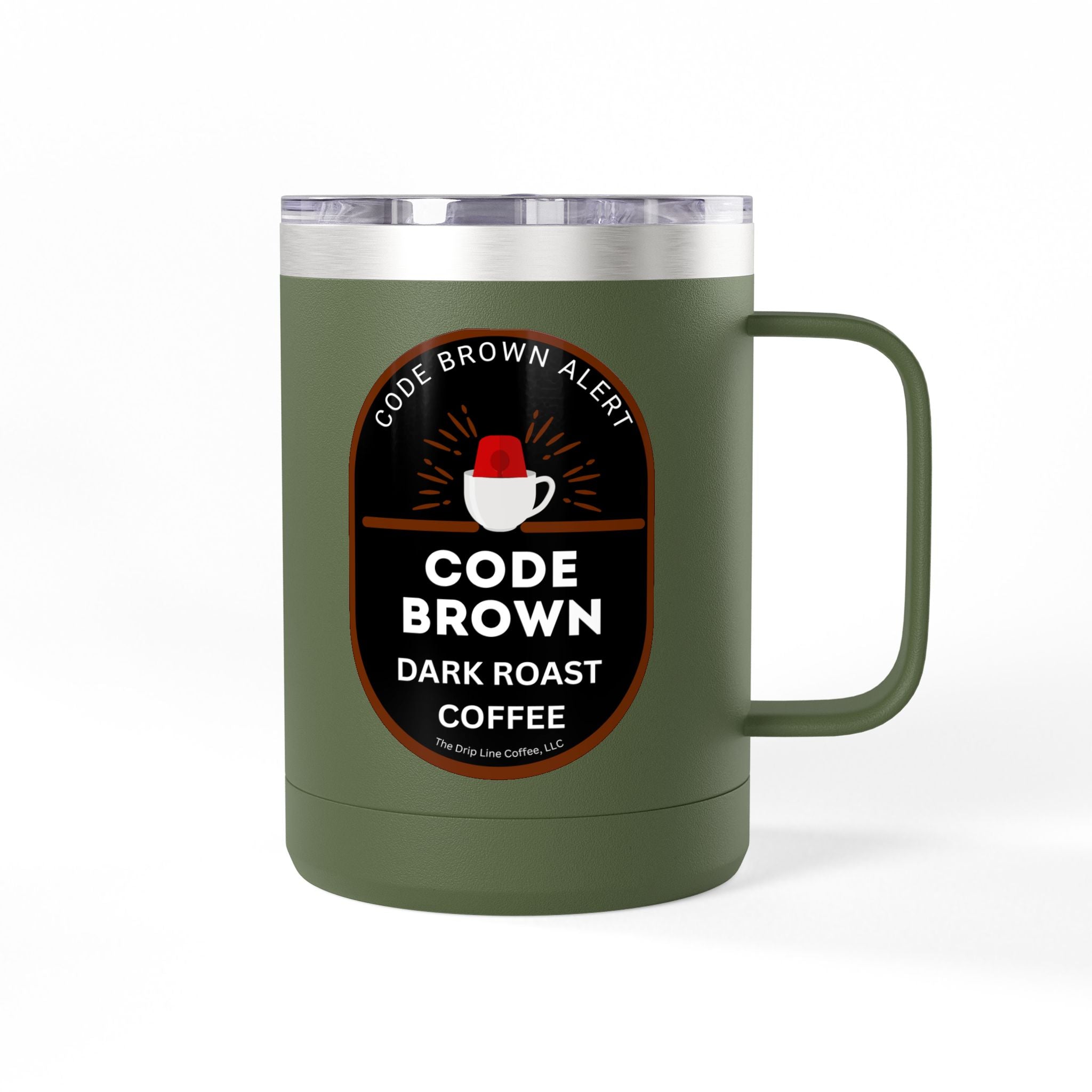 Code Brown Dark Roast Coffee Tumbler — 15oz Insulated Mug