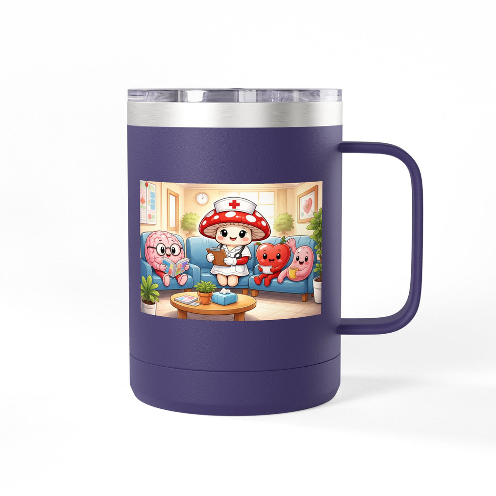 Cute Nurse Mushroom with Heart Friends Coffee Tumbler