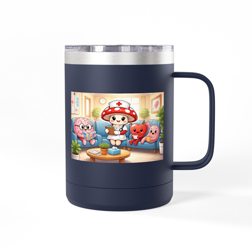 Cute Nurse Mushroom with Heart Friends Coffee Tumbler
