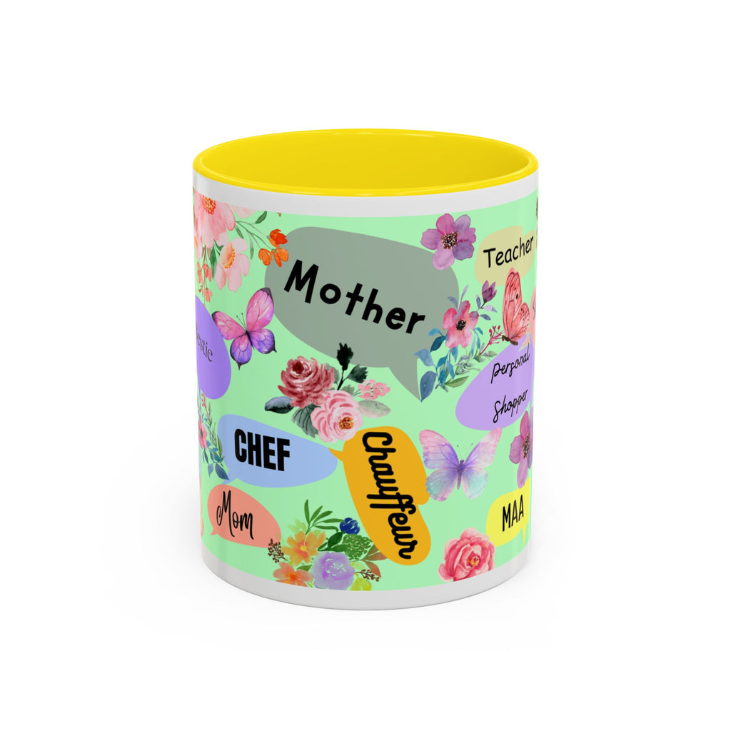 Mom the.... Accent Coffee Mug — Floral Butterfly Gifts for Moms (11/15oz)