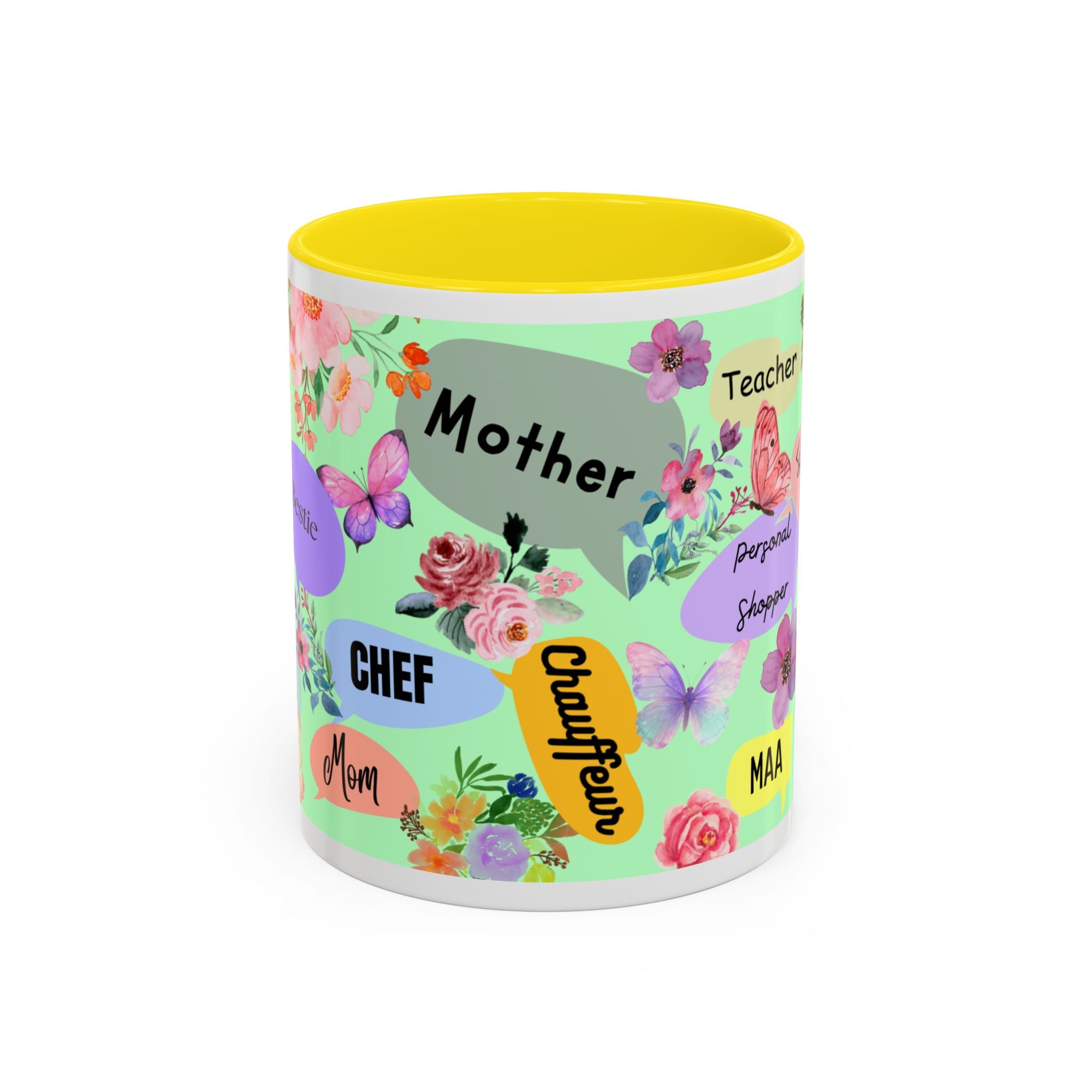Mom the.... Accent Coffee Mug — Floral Butterfly Gifts for Moms (11/15oz)