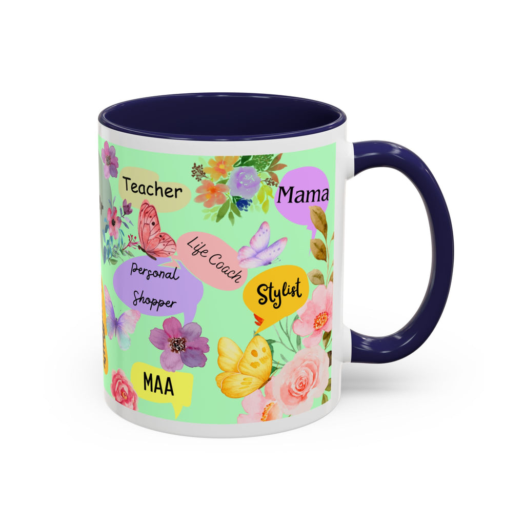 Mom the.... Accent Coffee Mug — Floral Butterfly Gifts for Moms (11/15oz)