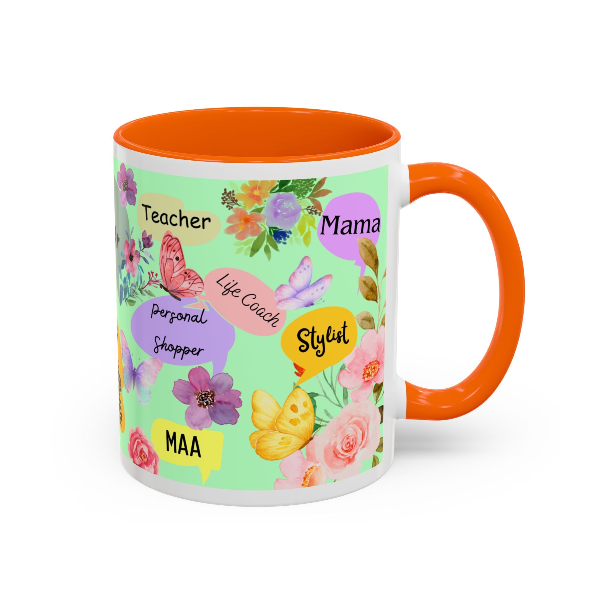 Mom the.... Accent Coffee Mug — Floral Butterfly Gifts for Moms (11/15oz)