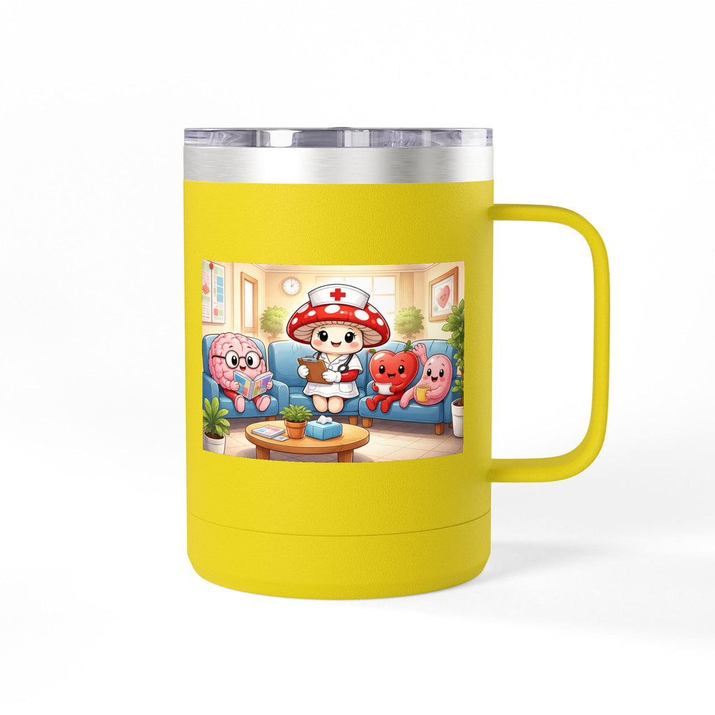 Cute Nurse Mushroom with Heart Friends Coffee Tumbler