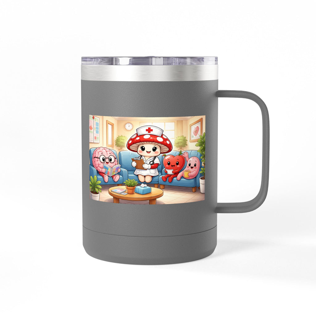 Cute Nurse Mushroom with Heart Friends Coffee Tumbler