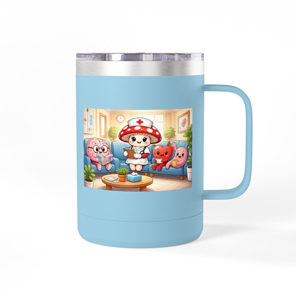 Cute Nurse Mushroom with Heart Friends Coffee Tumbler