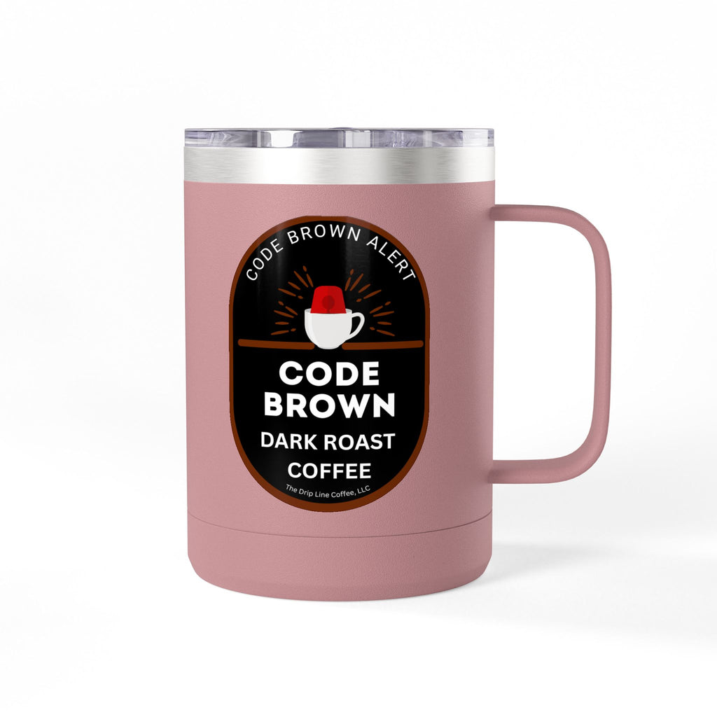 Code Brown Dark Roast Coffee Tumbler — 15oz Insulated Mug