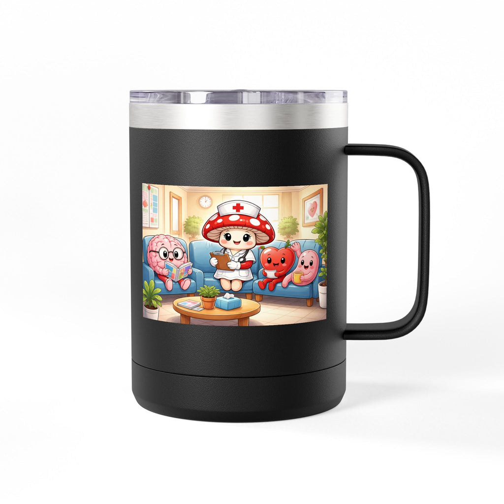 Cute Nurse Mushroom with Heart Friends Coffee Tumbler