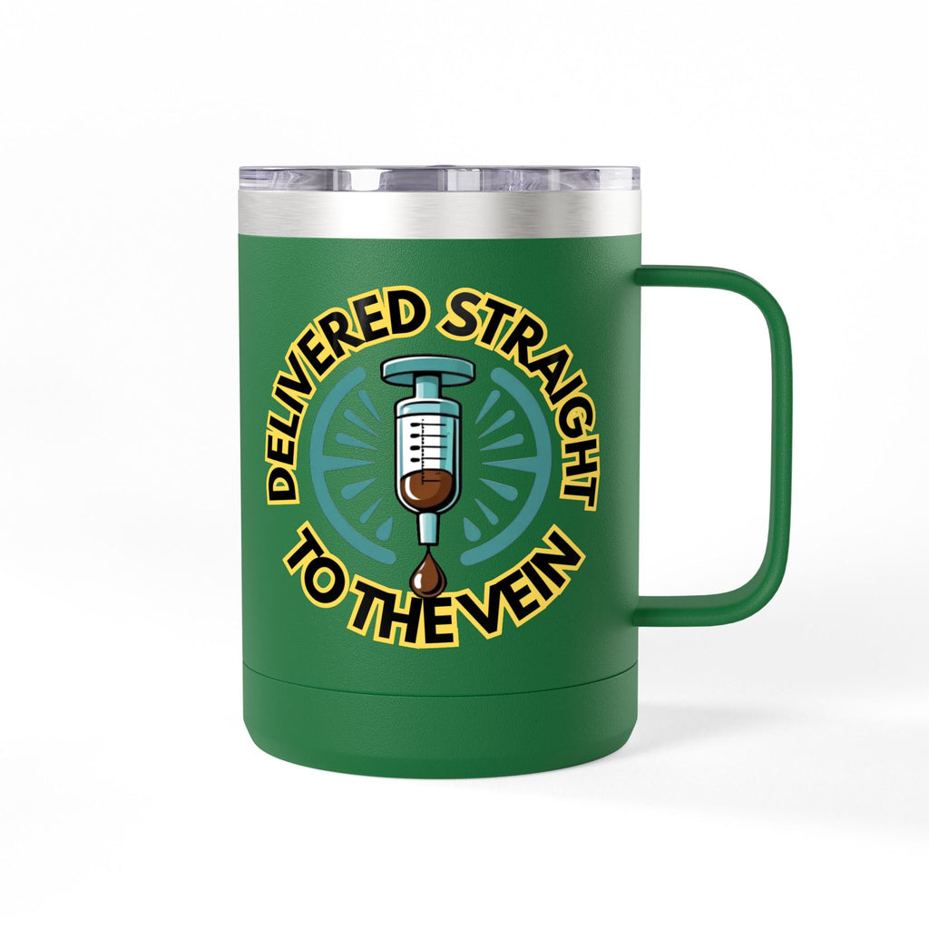 Delivered Straight to the Vein Insulated 15oz Travel Mug
