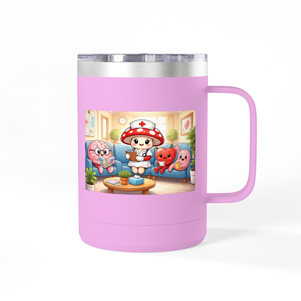 Cute Nurse Mushroom with Heart Friends Coffee Tumbler