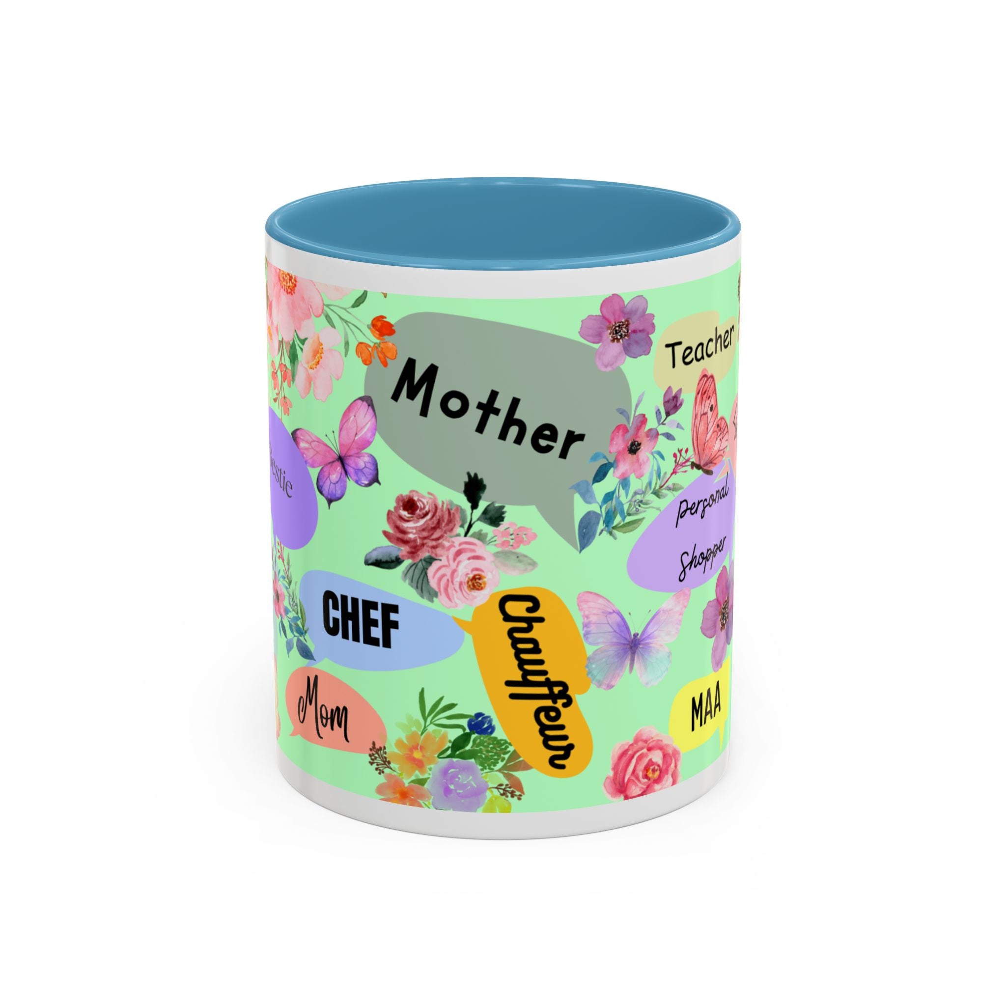 Mom the.... Accent Coffee Mug — Floral Butterfly Gifts for Moms (11/15oz)
