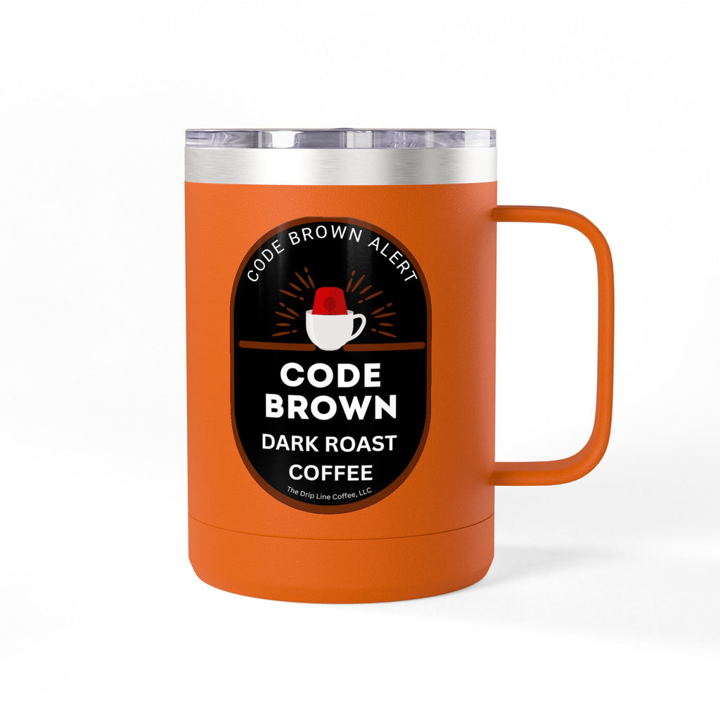 Code Brown Dark Roast Coffee Tumbler — 15oz Insulated Mug