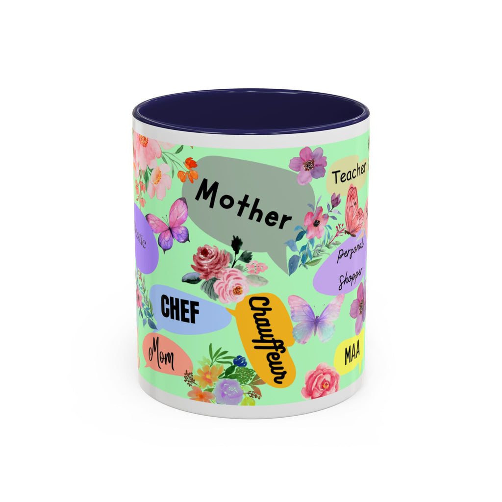 Mom the.... Accent Coffee Mug — Floral Butterfly Gifts for Moms (11/15oz)