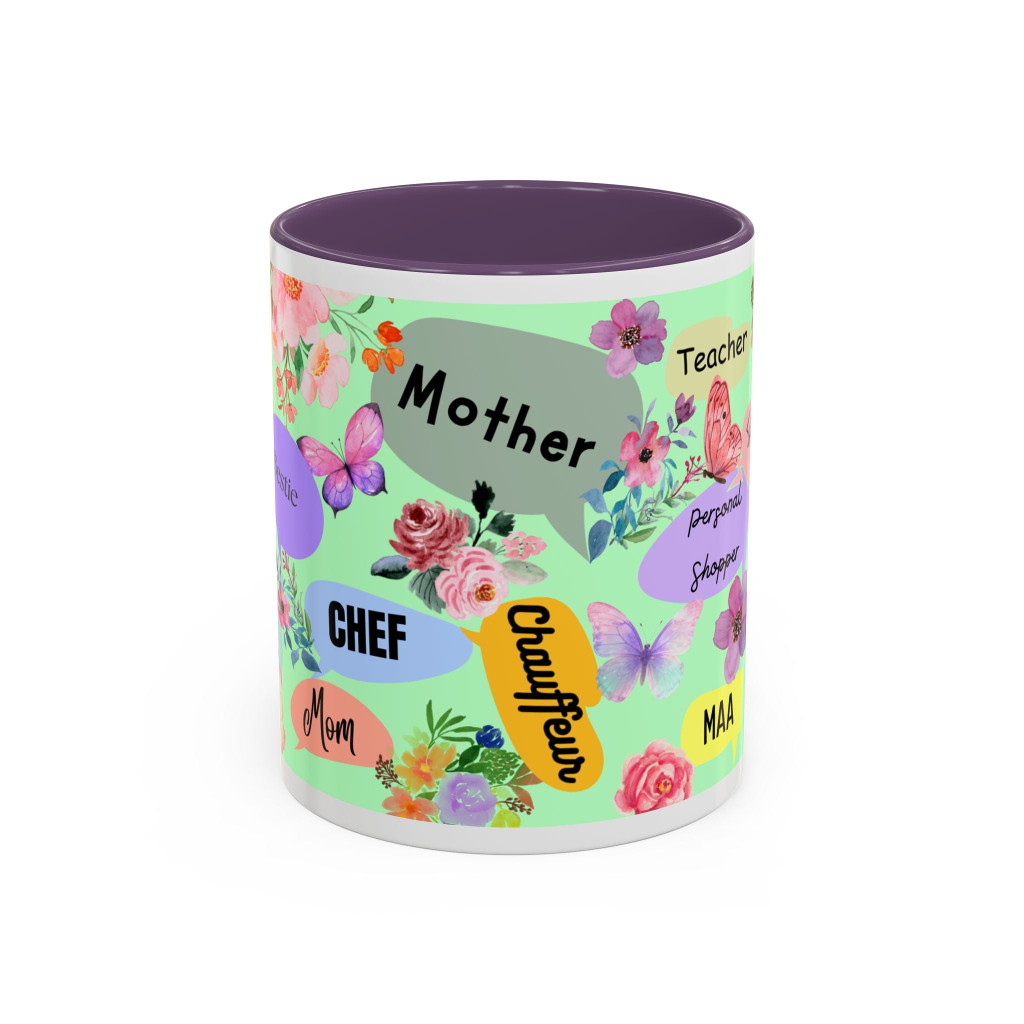 Mom the.... Accent Coffee Mug — Floral Butterfly Gifts for Moms (11/15oz)