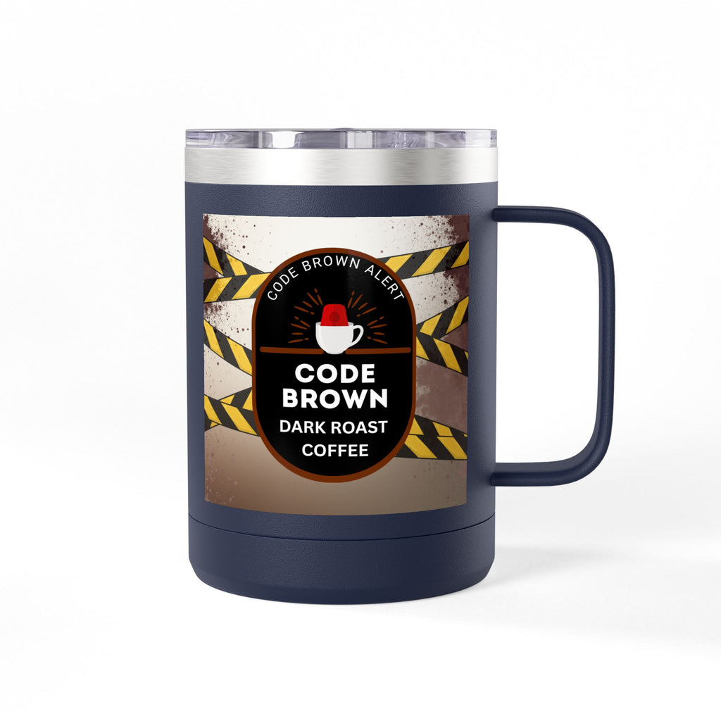 Coffee Mug — Code Brown Dark Roast 15oz Travel Tumbler