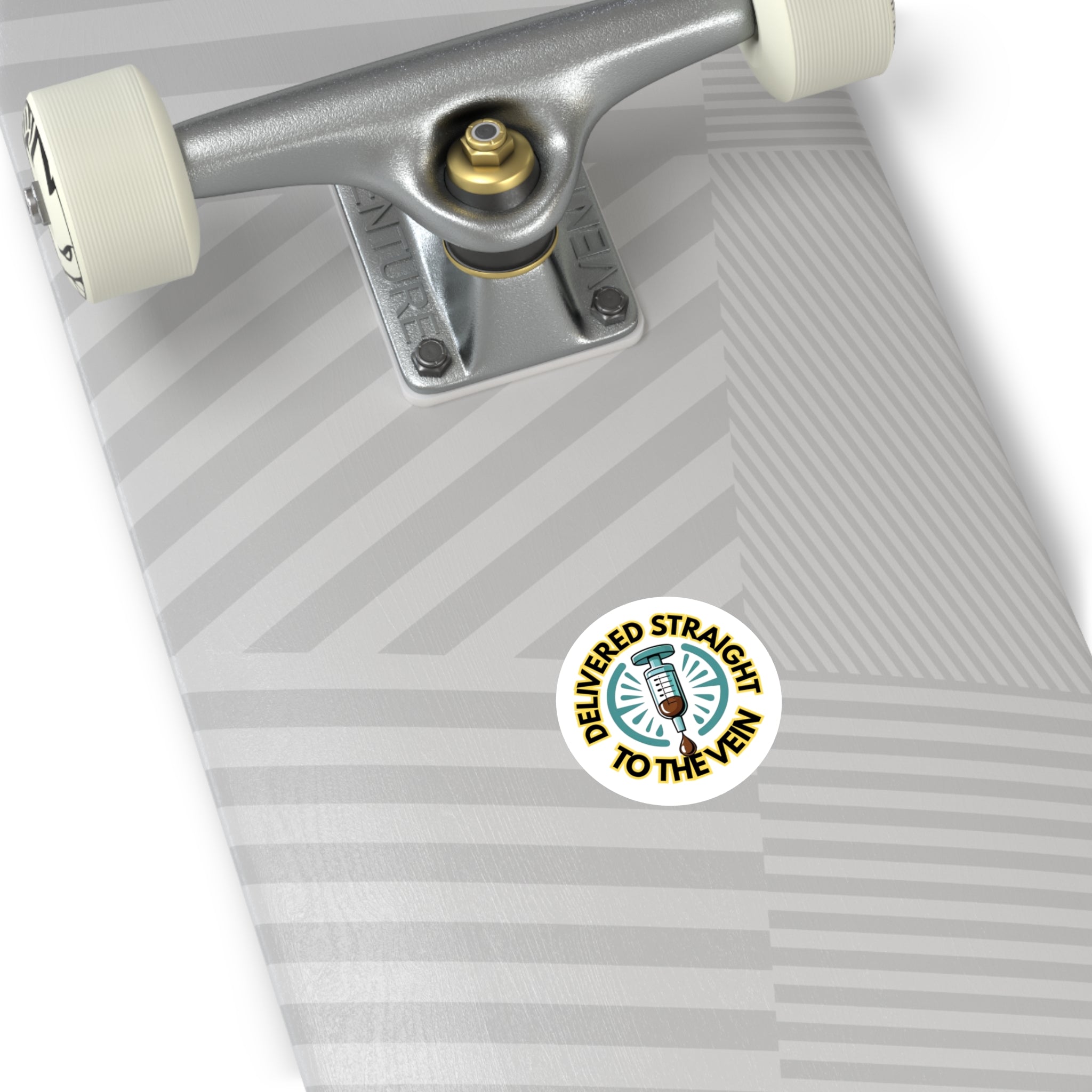 Delivered Straight to the Vein — Round Sticker (Indoor/Outdoor)