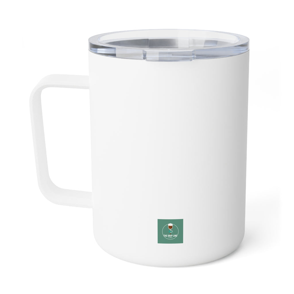 10oz Insulated Coffee Mug — Cute Floral Nurse Stethoscope "Nothing Scares Me" Travel Tumbler