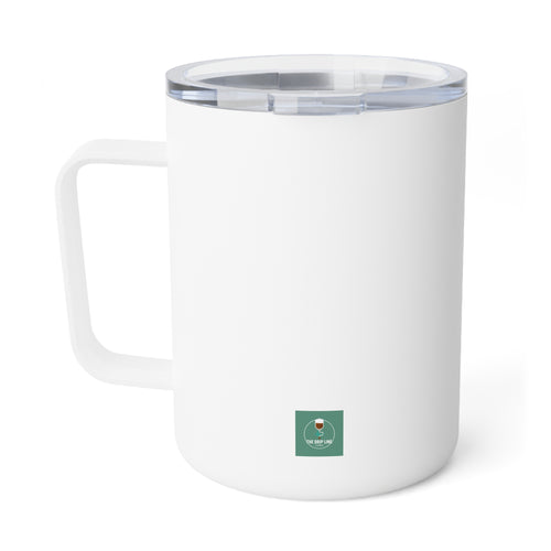 10oz Insulated Coffee Mug — Cute Floral Nurse Stethoscope "Nothing Scares Me" Travel Tumbler