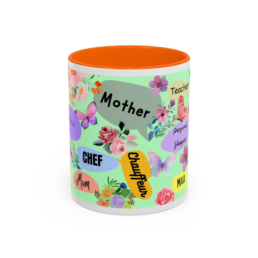 Mom the.... Accent Coffee Mug — Floral Butterfly Gifts for Moms (11/15oz)