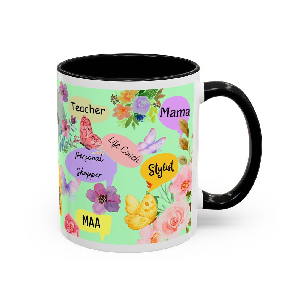 Mom the.... Accent Coffee Mug — Floral Butterfly Gifts for Moms (11/15oz)