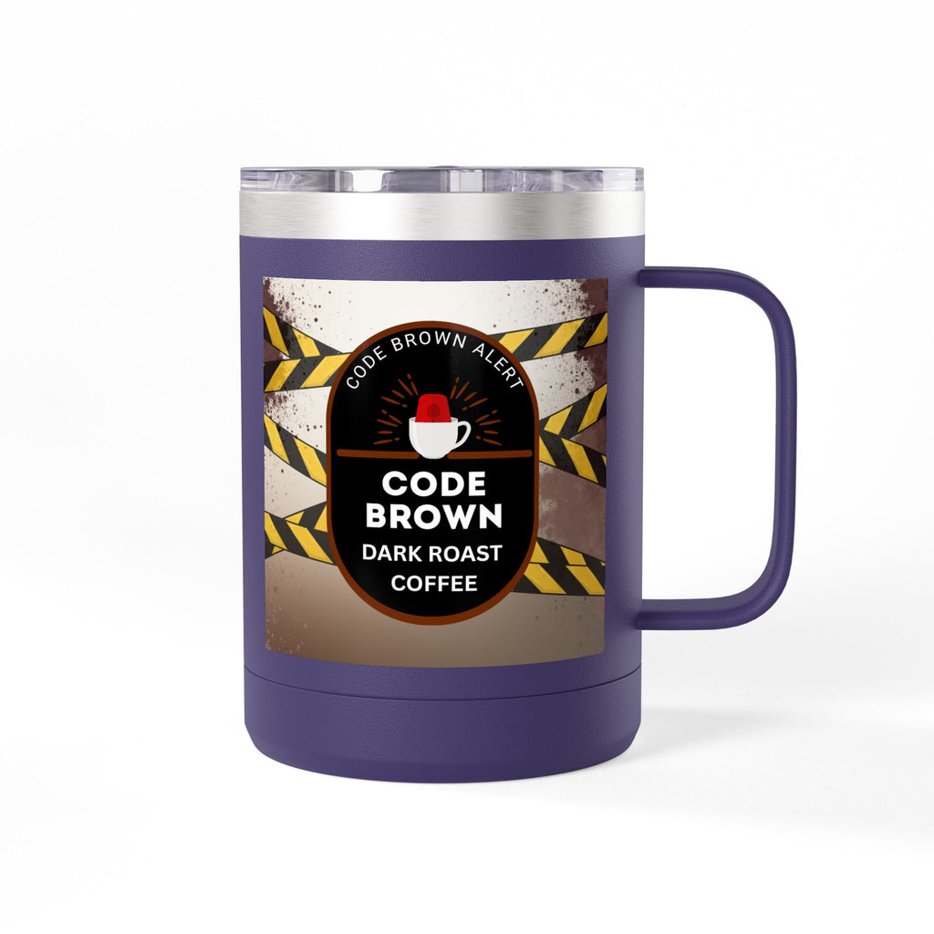 Coffee Mug — Code Brown Dark Roast 15oz Travel Tumbler