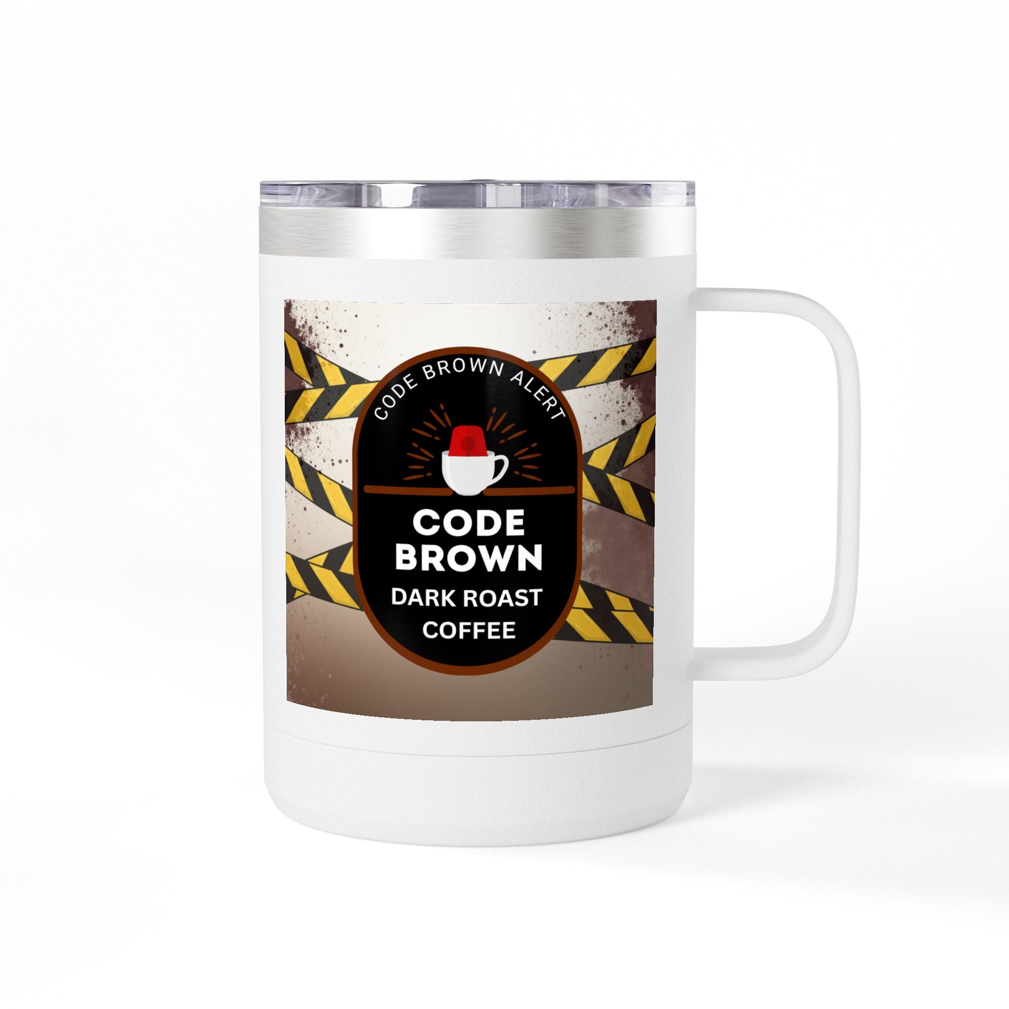 Coffee Mug — Code Brown Dark Roast 15oz Travel Tumbler