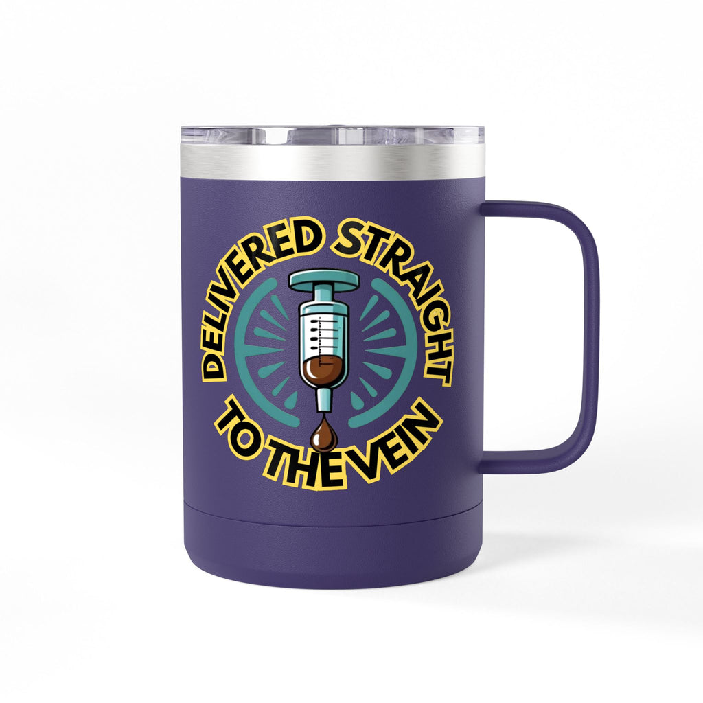 Delivered Straight to the Vein Insulated 15oz Travel Mug