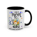 I Am a Mom and a Nurse Coffee Mug — Floral Stethoscope Accent Mug (11/15oz)