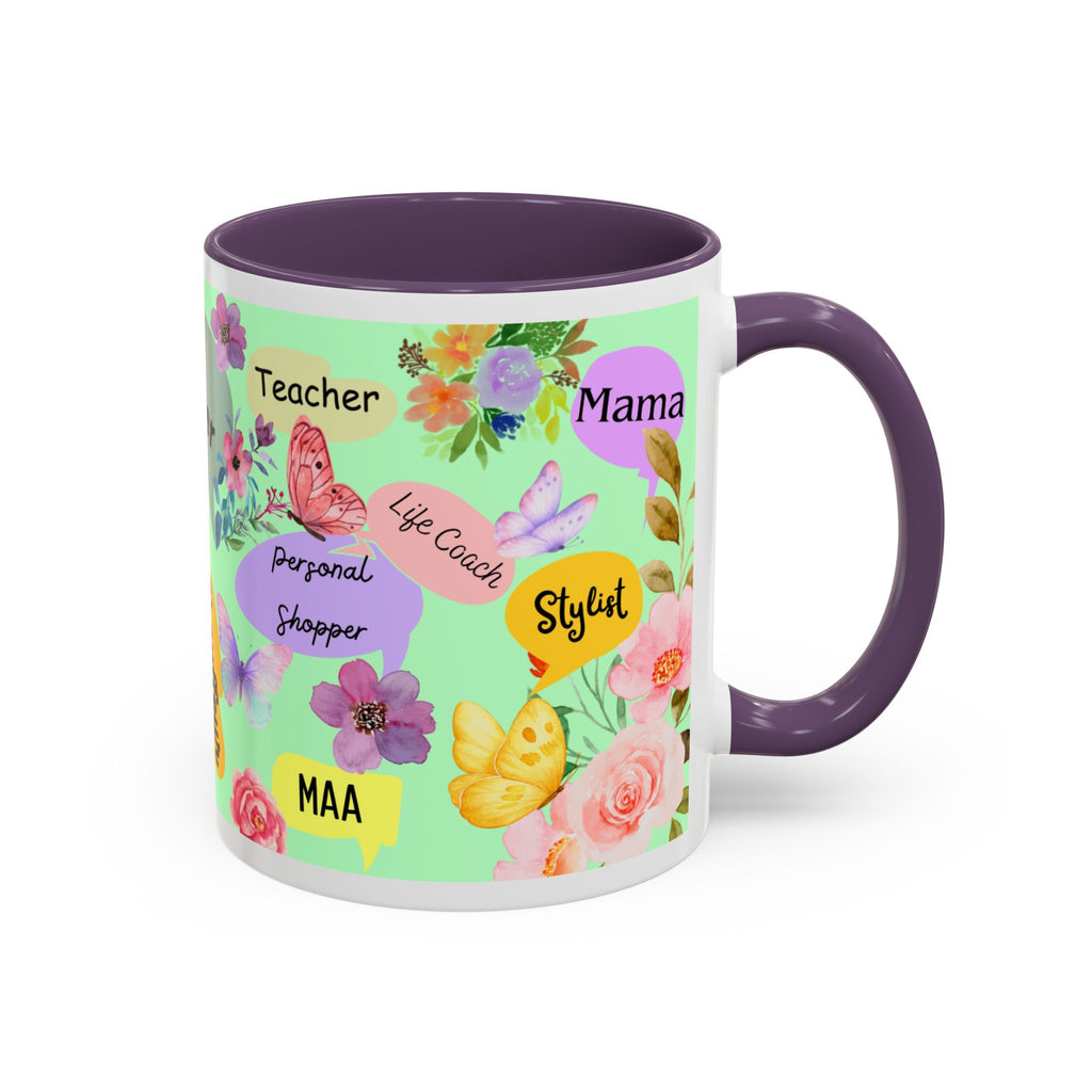 Mom the.... Accent Coffee Mug — Floral Butterfly Gifts for Moms (11/15oz)
