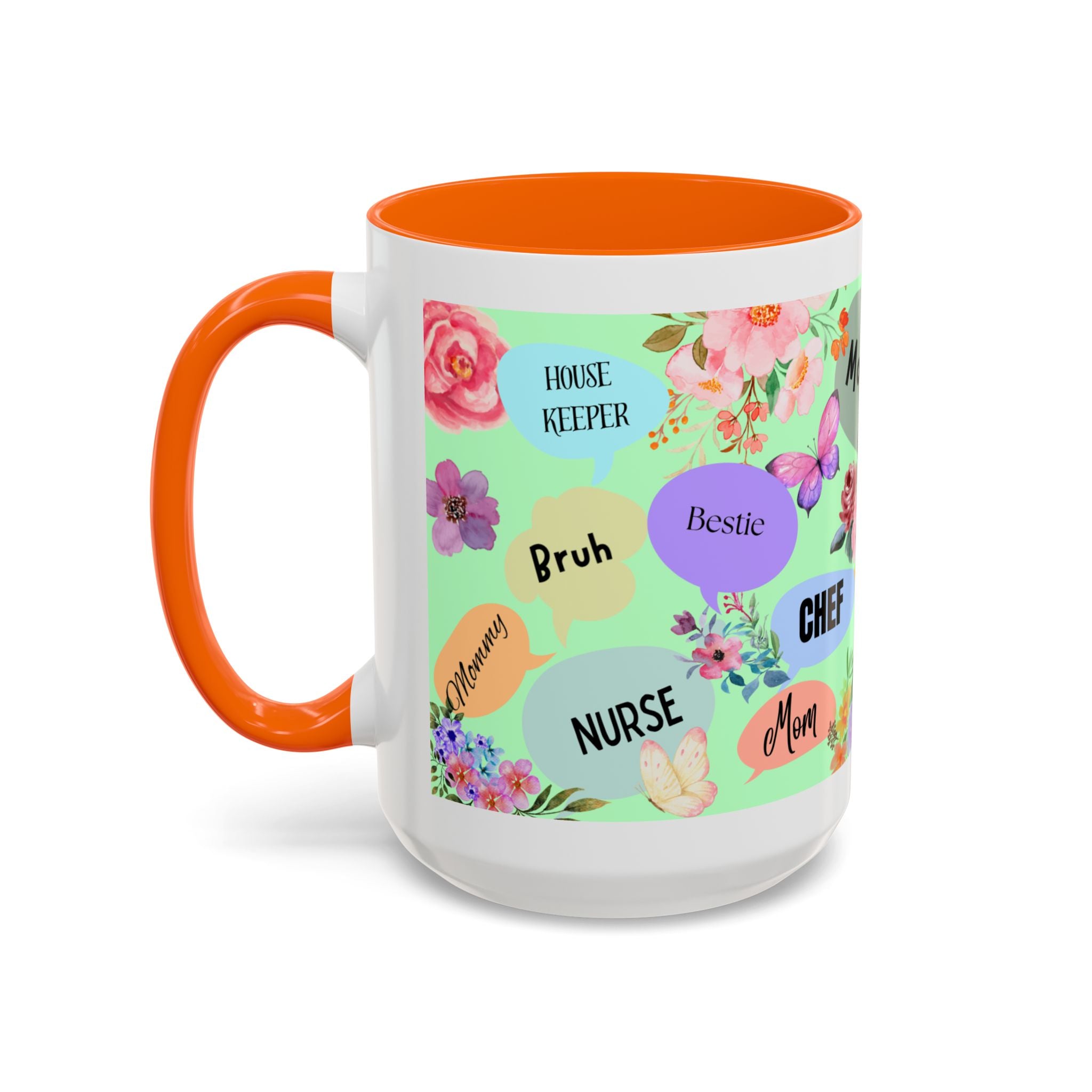 Mom the.... Accent Coffee Mug — Floral Butterfly Gifts for Moms (11/15oz)