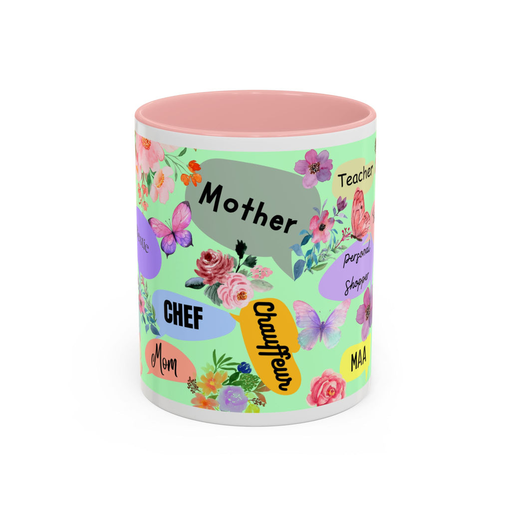 Mom the.... Accent Coffee Mug — Floral Butterfly Gifts for Moms (11/15oz)