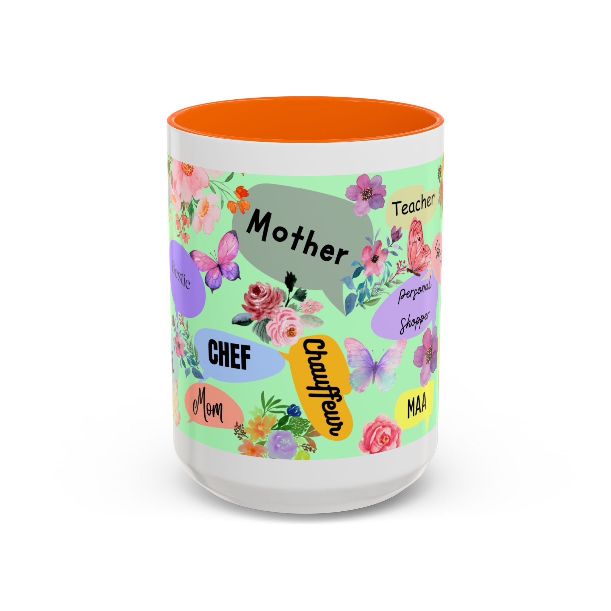 Mom the.... Accent Coffee Mug — Floral Butterfly Gifts for Moms (11/15oz)