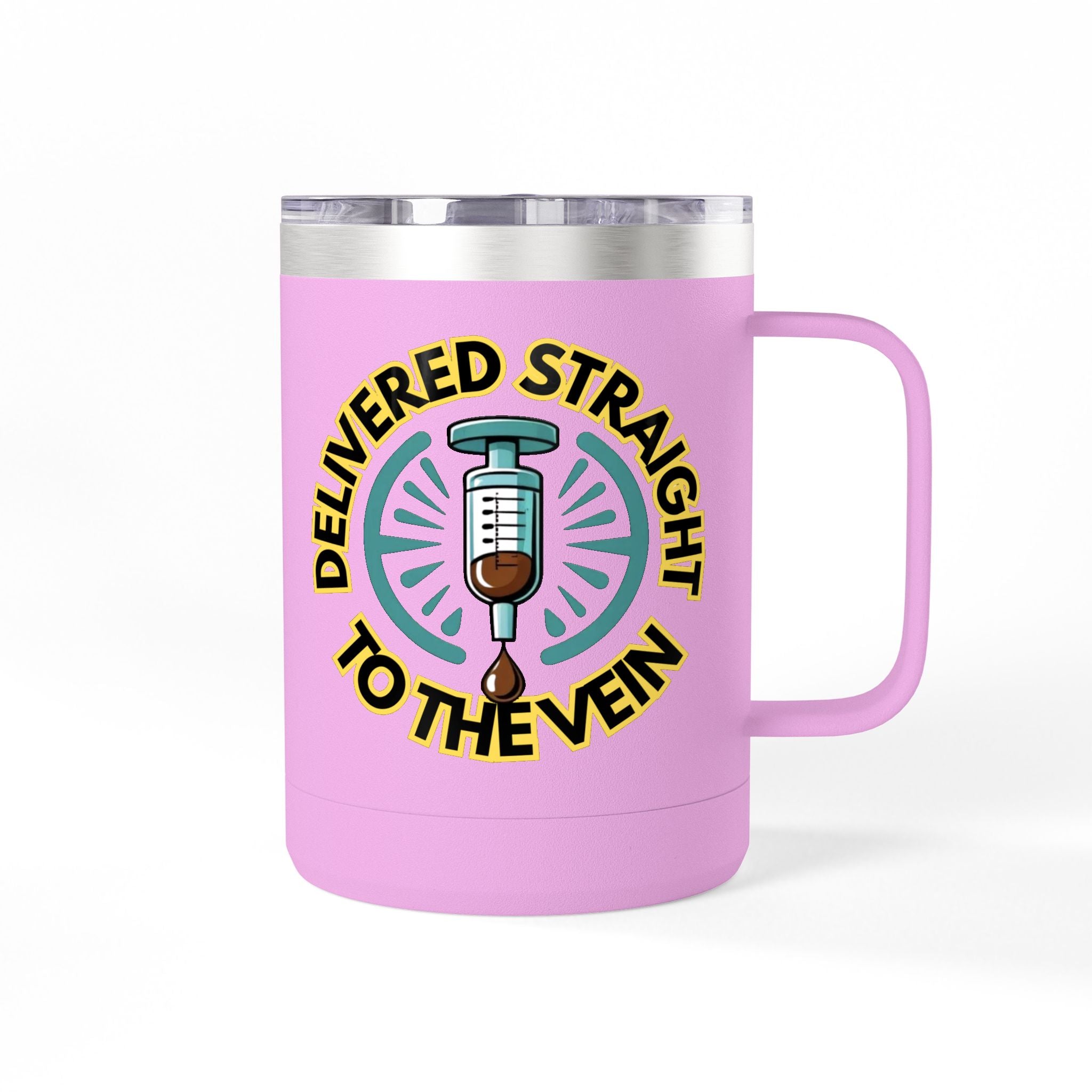 Delivered Straight to the Vein Insulated 15oz Travel Mug