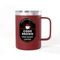 Code Brown Dark Roast Coffee Tumbler — 15oz Insulated Mug